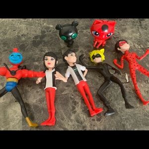 Ladybug, cat Noir, Bubbler, Storm, Tikki and Plagg (Set 7pcs), Action figures